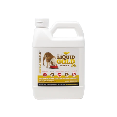 SBK'S LIQUID GOLD FOR DOGS High Calorie Dietary Supplement Half Gallon Questions & Answers